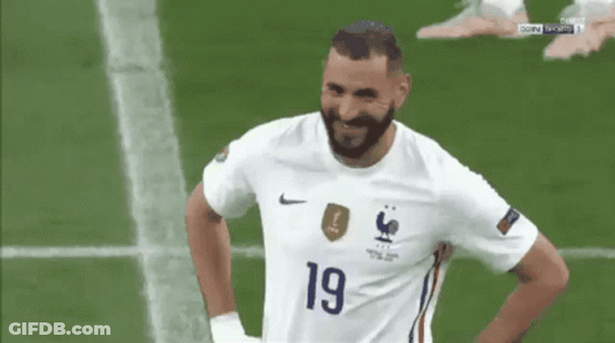 Karim Benzema White Jersey Smile GIF