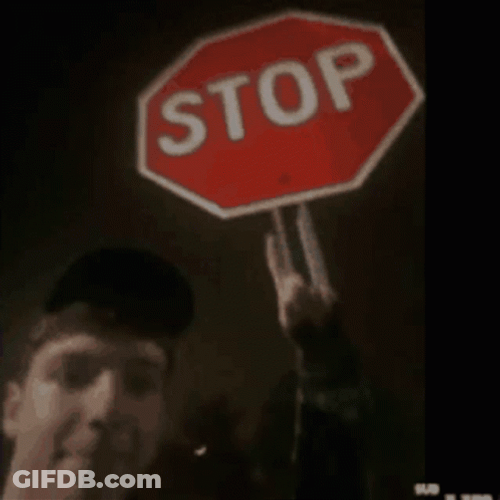 Karl Jacobs Pointing Stop Sign GIF