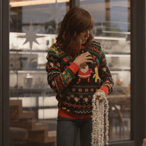 Karla Souza Wearing Ugly Sweater GIF