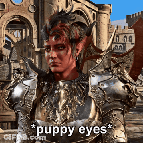Karlach Puppy Eyes Mode GIF