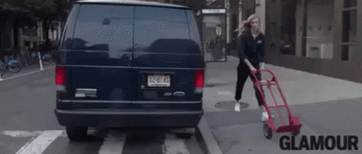 Karlie Kloss Pushing Cart GIF