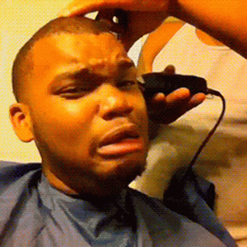 Karlton Humes Crying Over Haircut GIF