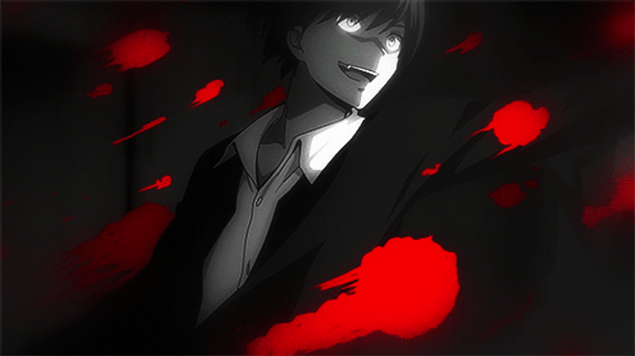 Karma Akabane Dark Blood Splatter GIF