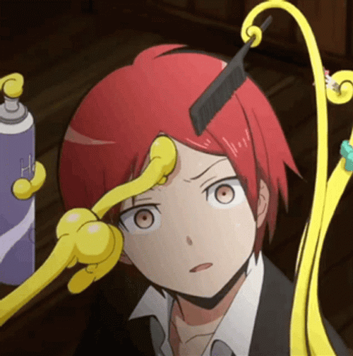 Karma Akabane Shocked Hair Style GIF