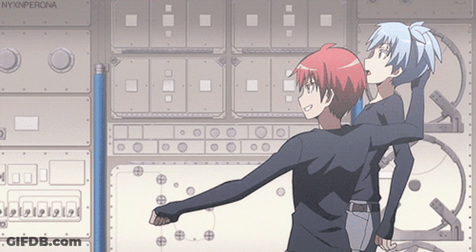 Karma Akabane Throwing Nagisa Spin GIF