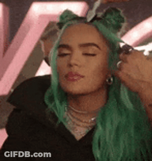 Karol G Green Hair GIF