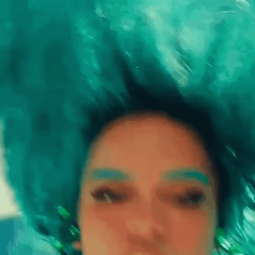 Karol G Hair Flip Blue GIF