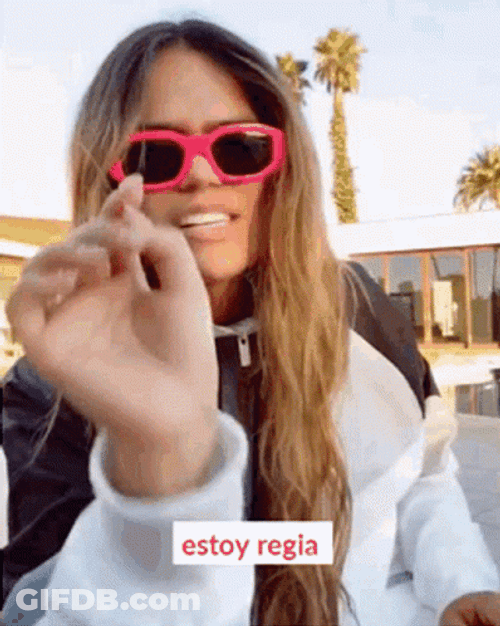 Karol G Red Glasses GIF