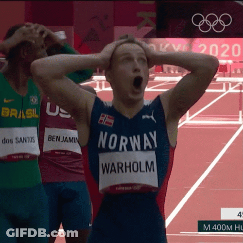 Karsten Warholm Broken Record Celebration GIF