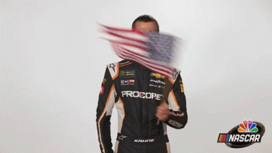 Kasey Kahne Waving American Flag GIF