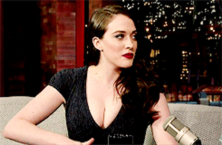 Kat Dennings In An Interview Talking GIF