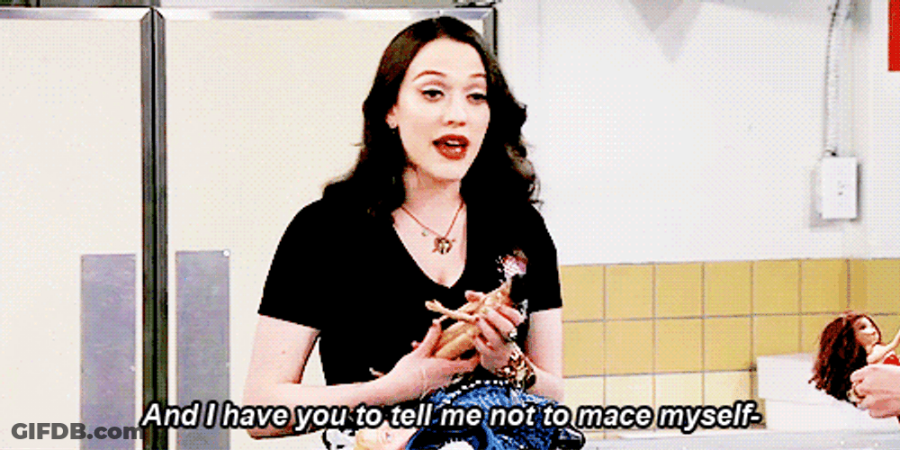Kat Dennings Not To Mace Myself GIF