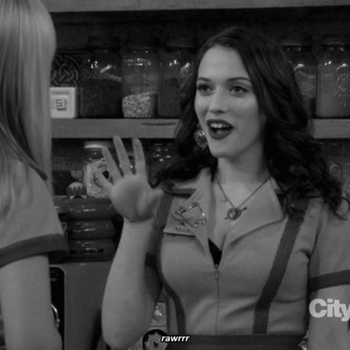 Kat Dennings Rawr From 2 Broke Girls GIF
