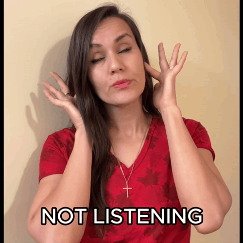 Kat Kanada Covering Ears Not Listening GIF