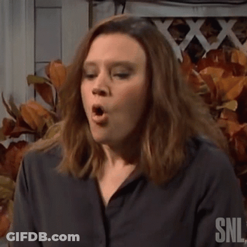 Kate McKinnon Blow Some Air She Is Nervous GIF