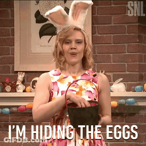 Kate McKinnon Easter Hiding Eggs GIF