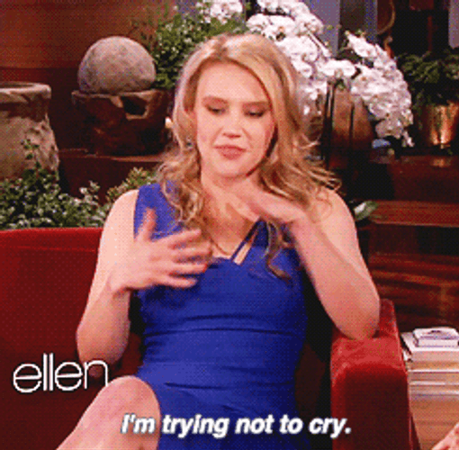Kate McKinnon Trying Not To Cry In Ellen GIF