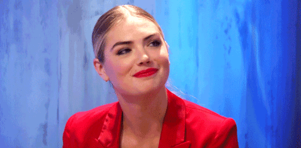 Kate Upton Awkward Reaction Conan GIF
