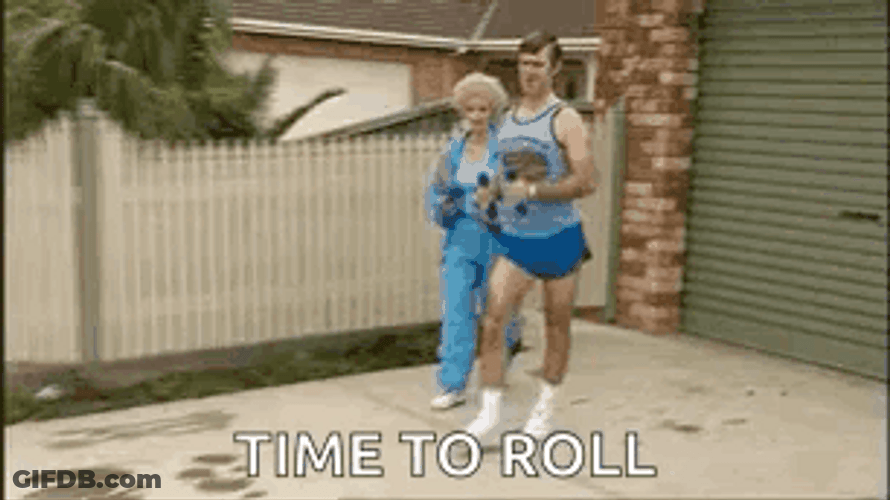 Kath And Kim Power Walking Time To Roll GIF