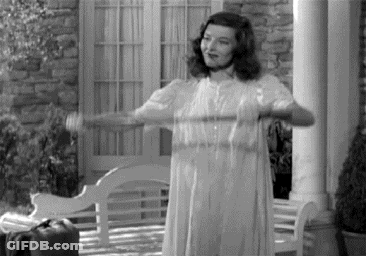 Katharine Hepburn Breaks The Stick GIF