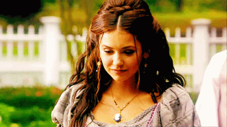 Katherine Pierce Flirty Giggle GIF