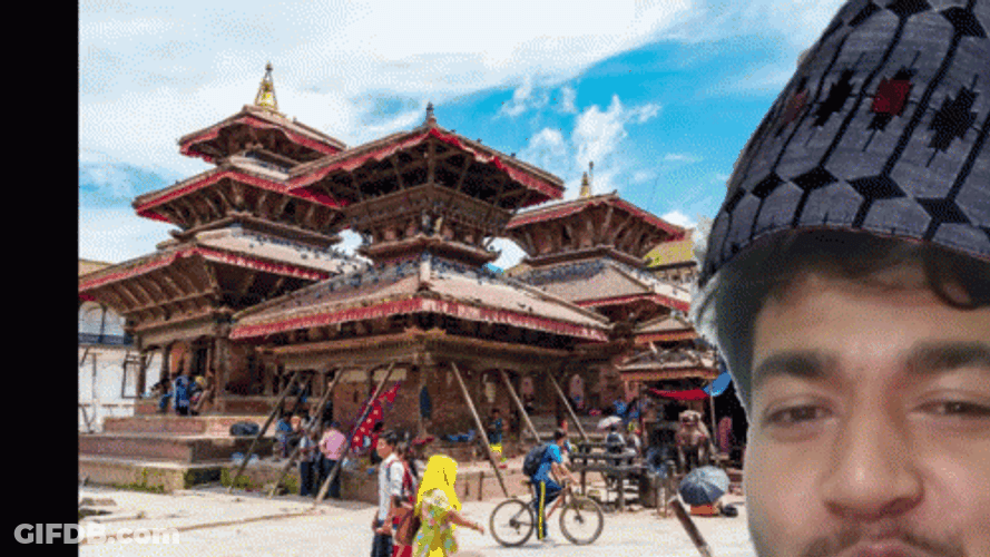 Kathmandu Durbar Nepal Selfie GIF