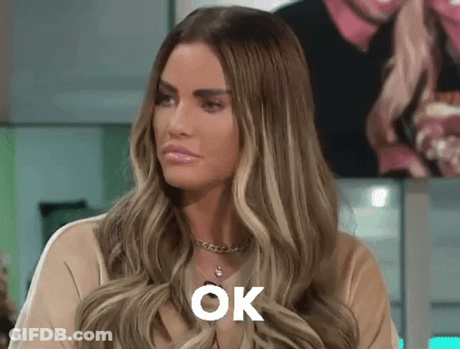 Katie Price Straight Face GIF