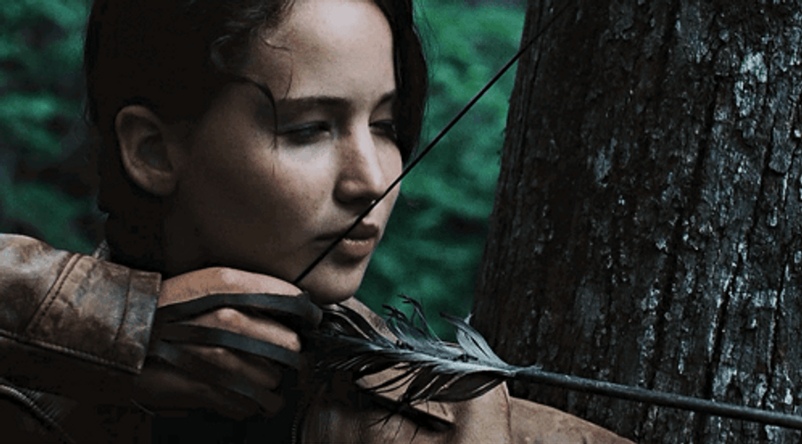 Katniss Everdeen Aiming Her Shot GIF