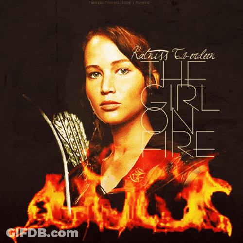 Katniss Everdeen Fire Poster GIF