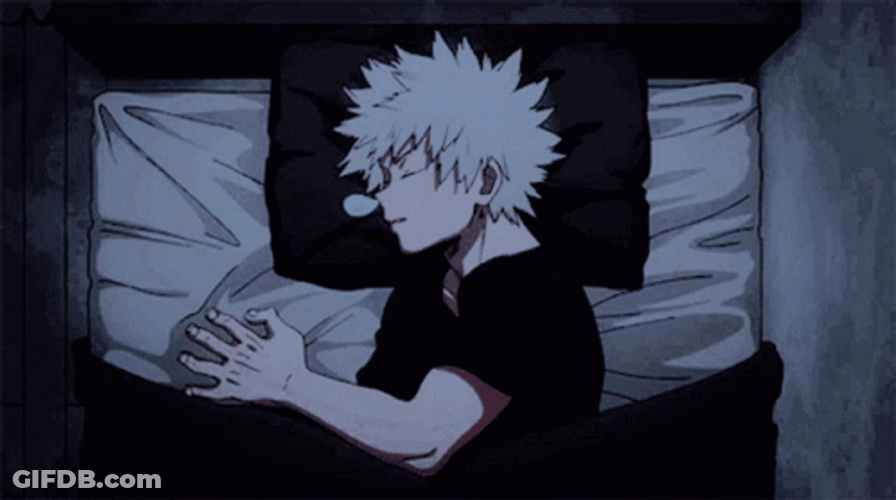 Katsuki Bakugo Anime Sleeping With Nose Bubble GIF