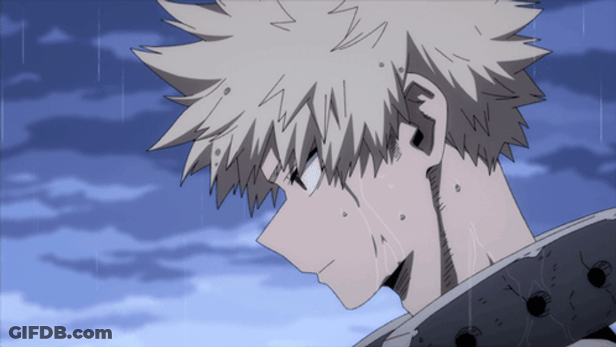 Katsuki Bakugou Blank Stare Rain Falling GIF
