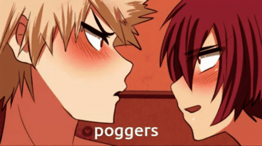 Katsuki Bakugou Eijiro Kirishima Ship Kiss GIF