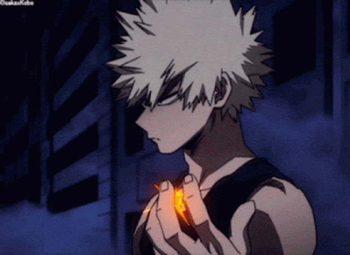 Katsuki Bakugou Fire Hand Anime GIF