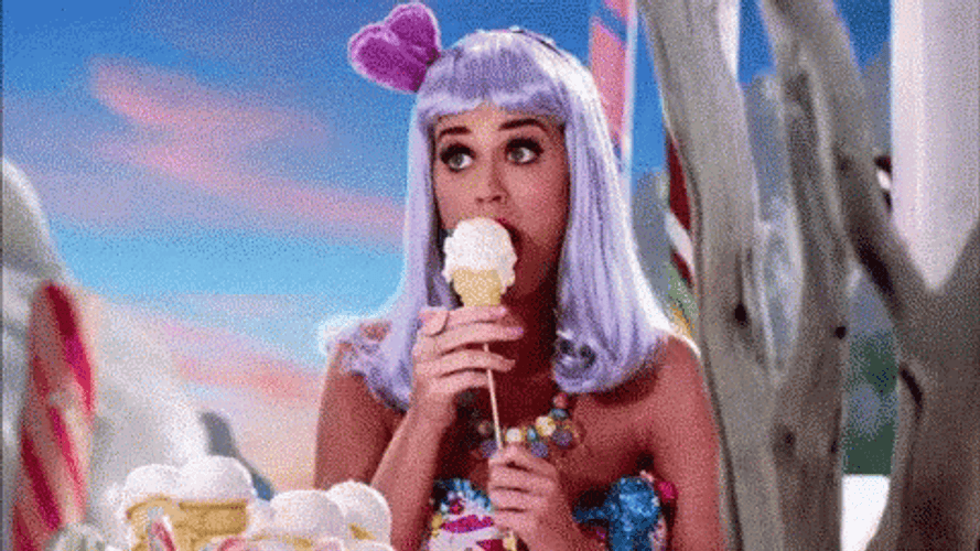 Katy Perry Licking Little Girl Popsicle GIF