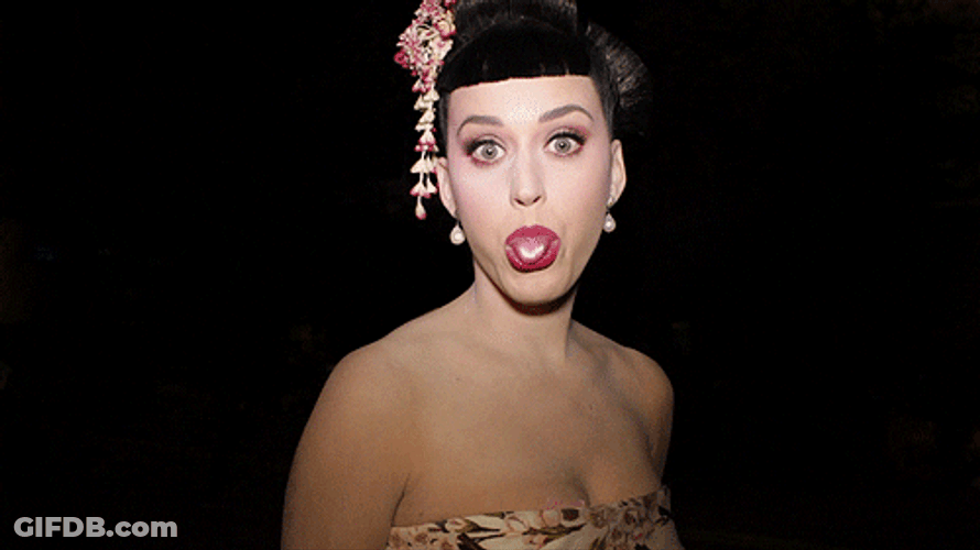 Katy Perry Popping A Bubble Gum GIF