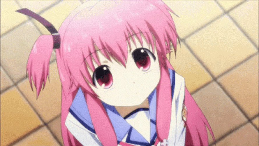 Kawaii Angel Beats Cat Pose GIF