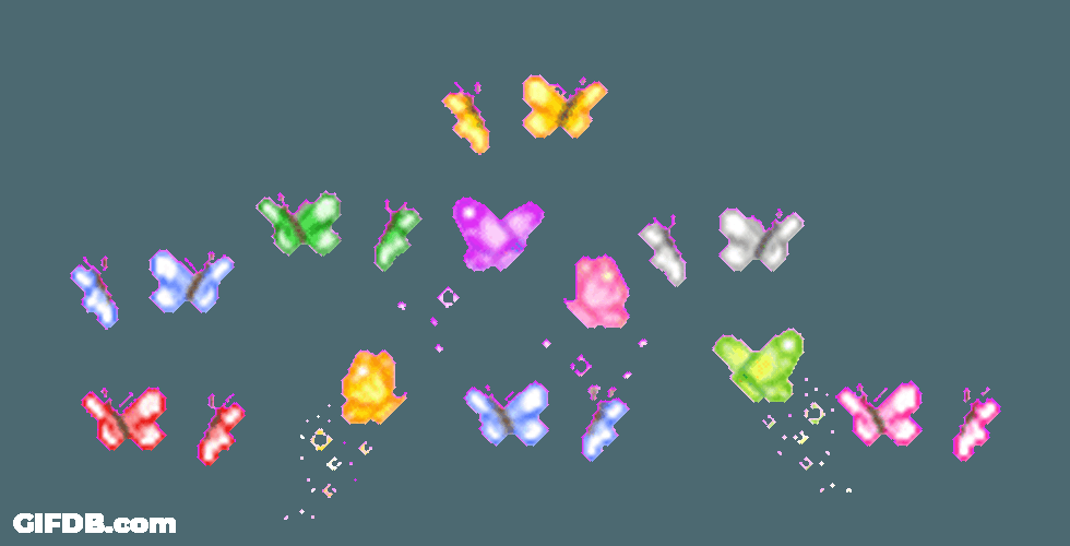 Kawaii Animated Butterflies GIF