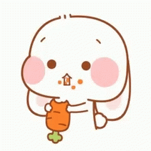 Kawaii Anime Bunny Eating GIF