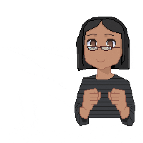 Kawaii Anime Pixel Girl Excited GIF