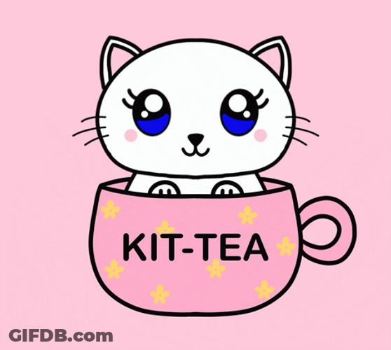 Kawaii Cat Kit Tea GIF