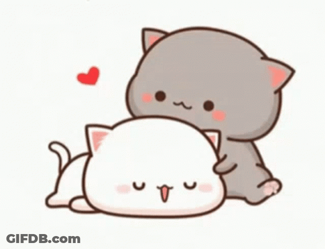 Kawaii Cat Licking Over GIF