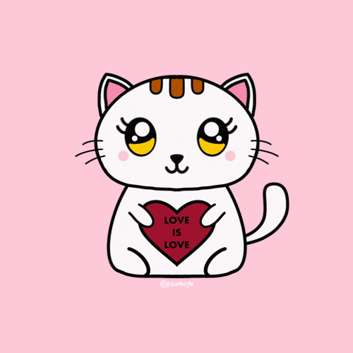Kawaii Cat Love Is Love GIF