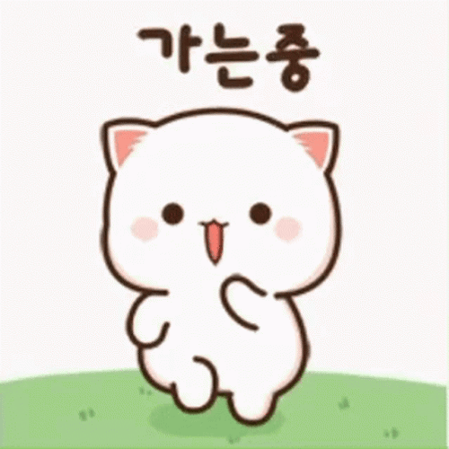 Kawaii Cat Mochi Happily Running Away GIF