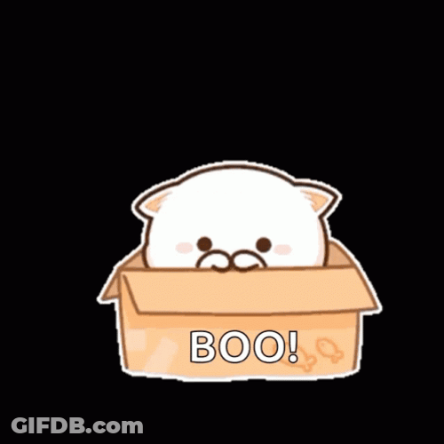 Kawaii Cat Peach Peek-A-Boo GIF