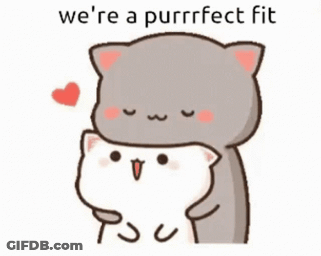 Kawaii Cat Purfect Couple GIF