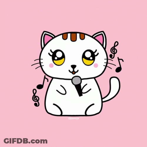 Kawaii Cat Singing Song GIF