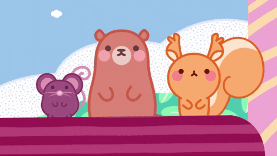 Kawaii Christmas Animals Confused GIF