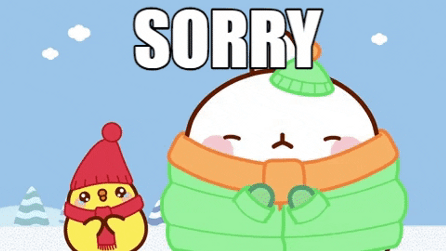 Kawaii Christmas Molang Sorry GIF