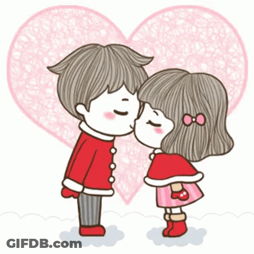 Kawaii Couple Love Emoji GIF