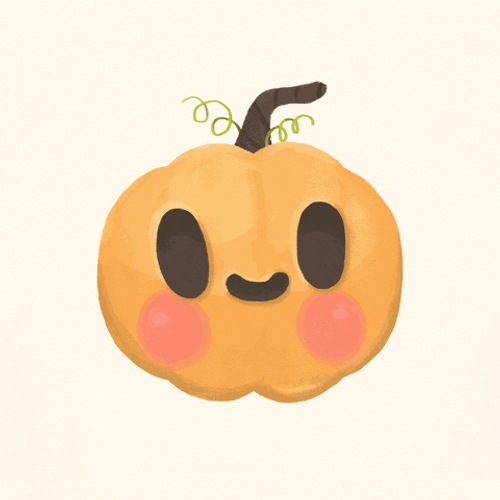 Kawaii Halloween Aesthetic Pumpkin Art GIF